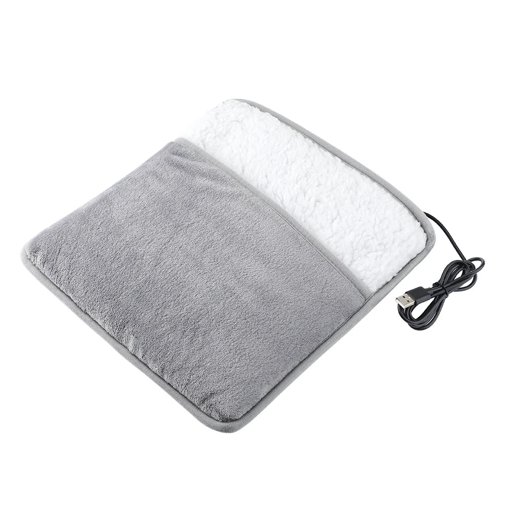 Electric USB Foot Heating Pad – Soft Plush Washable Foot Warmer