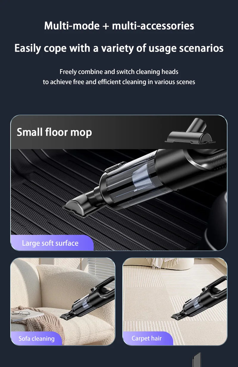 NovaPrime F16 Portable Car Vacuum Cleaner – 17,000PA Wireless Handheld with Dust Dump