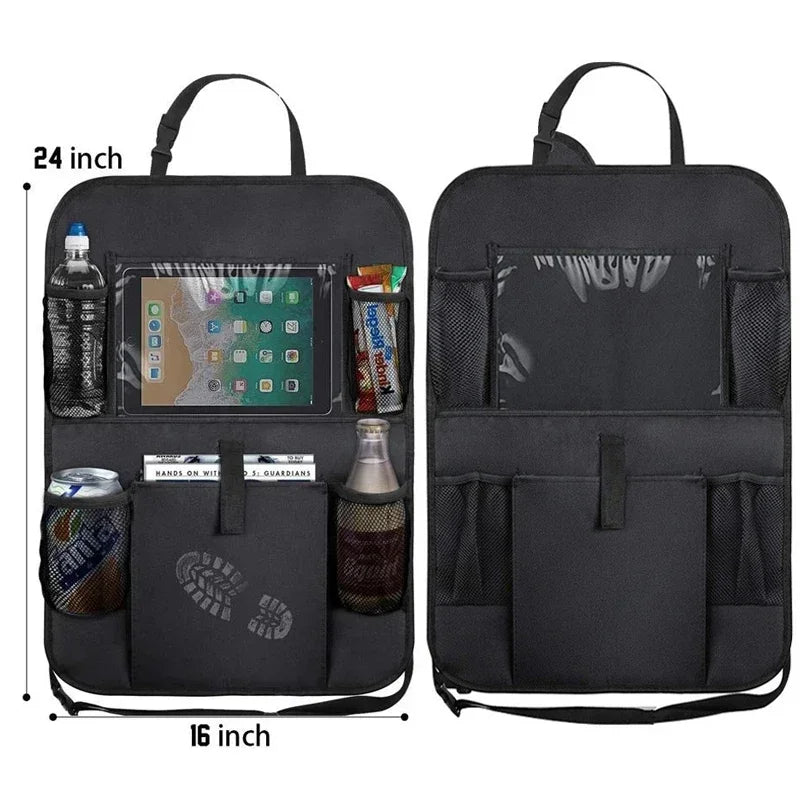Car Backseat Organizer with Tablet Holder - Multi-Pocket Storage & Seat Protector for Kids/Pets