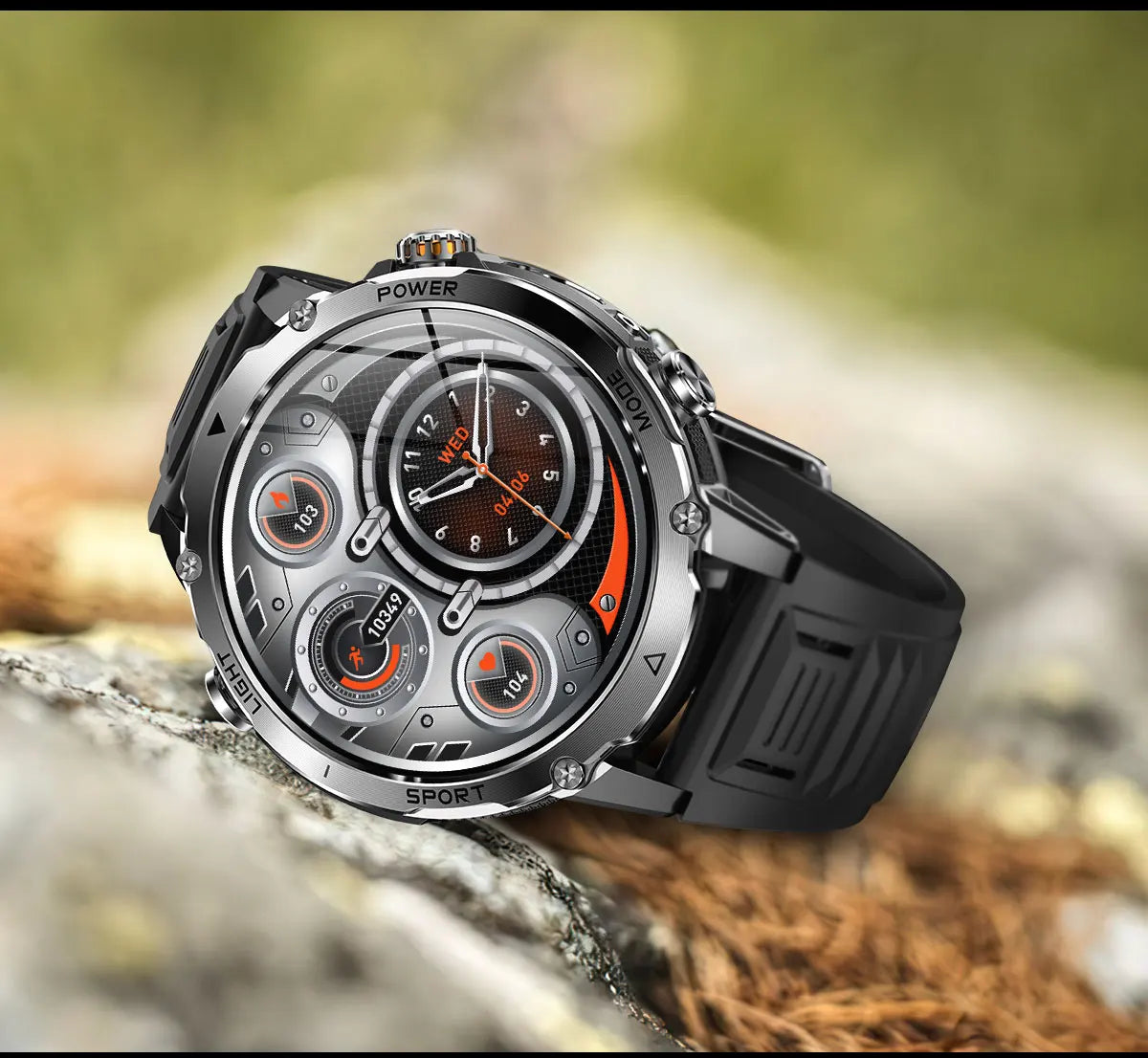 Newly Durable 1400mAh Large Battery Smart Watch Men 1.7" HD Screen IP68K Waterproof LED Flashlight Sports BT Call Smart Bracelet