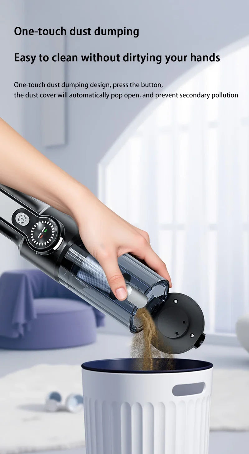 NovaPrime F16 Portable Car Vacuum Cleaner – 17,000PA Wireless Handheld with Dust Dump