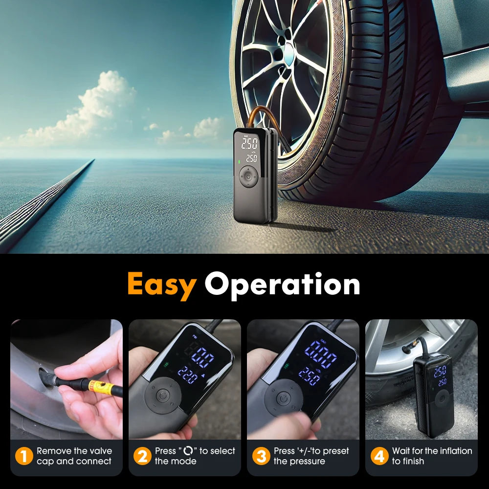 CARSUN Cordless Rechargeable Tyre Inflator