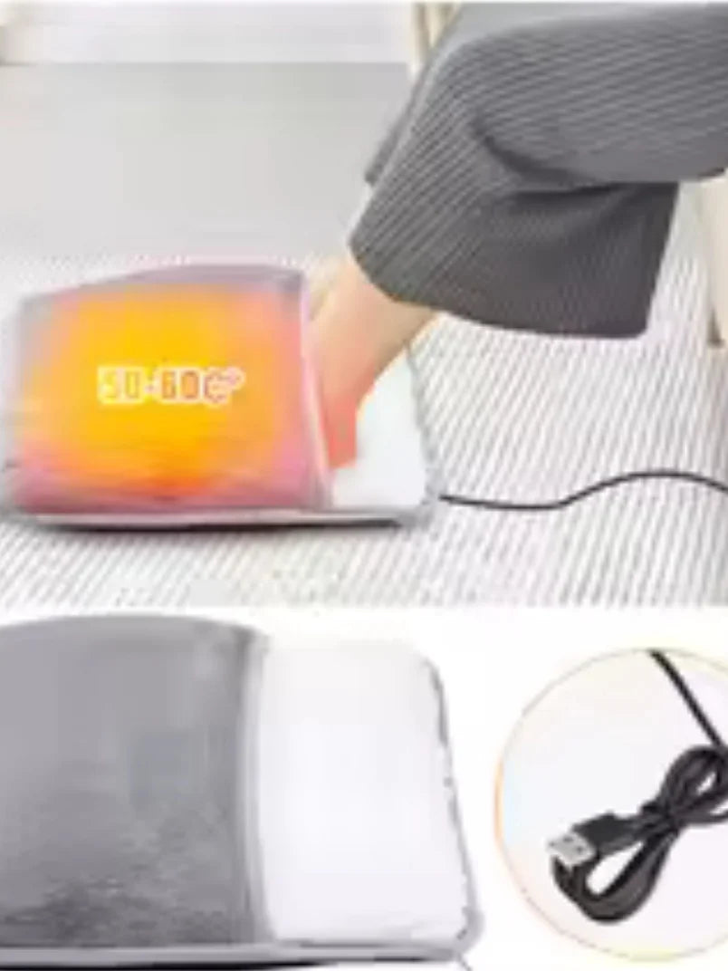 Electric USB Foot Heating Pad – Soft Plush Washable Foot Warmer
