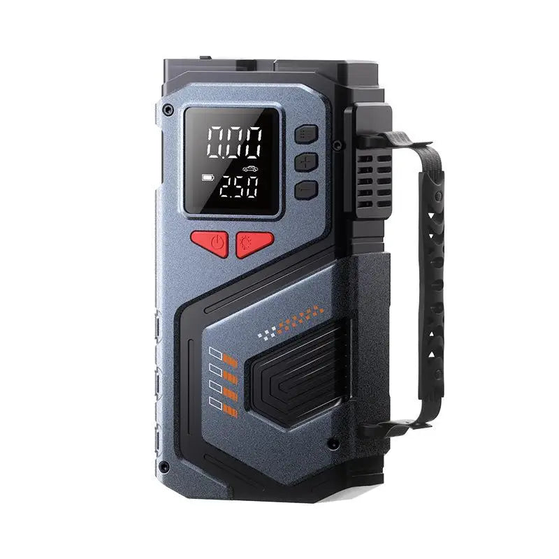 Portable Jump Starter With Air Compressor For 12V Petrol Car 150 PSI Car Tires Air Pump With LED Lights & Pressure Gauge·