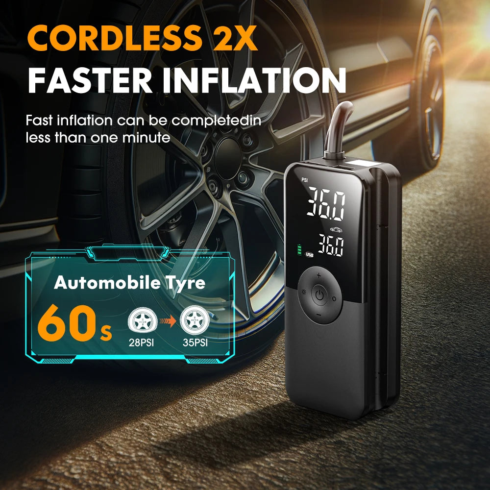 CARSUN Cordless Rechargeable Tyre Inflator