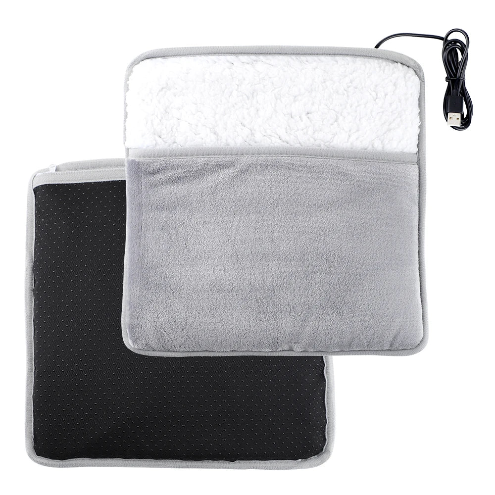 Electric USB Foot Heating Pad – Soft Plush Washable Foot Warmer