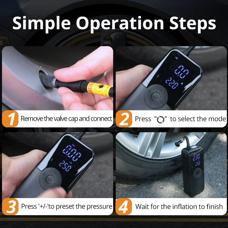 CARSUN Cordless Rechargeable Tyre Inflator