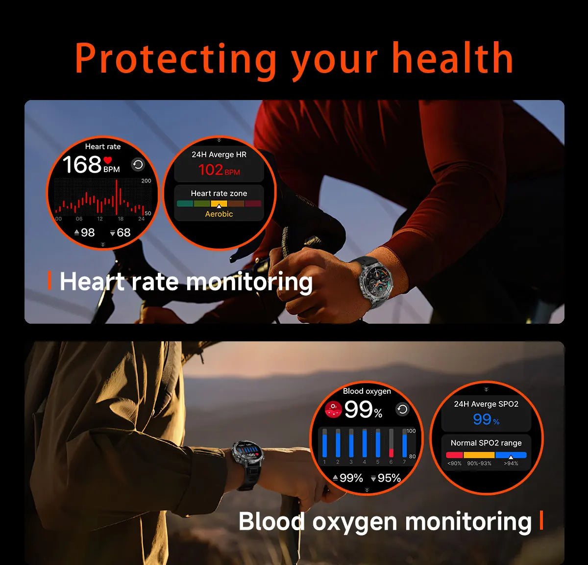 Newly Durable 1400mAh Large Battery Smart Watch Men 1.7" HD Screen IP68K Waterproof LED Flashlight Sports BT Call Smart Bracelet
