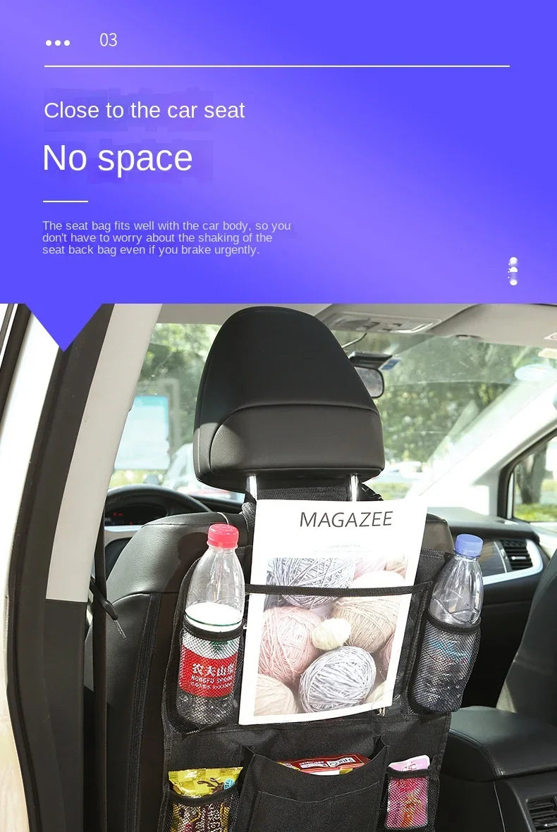 Car Backseat Organizer with Tablet Holder - Multi-Pocket Storage & Seat Protector for Kids/Pets